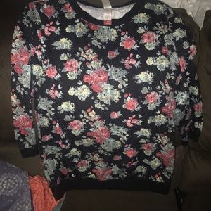 Juniors Floral Sweater